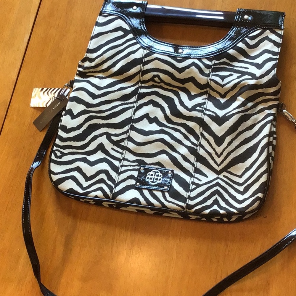 Dana Buchman zebra striped handbag new with tags